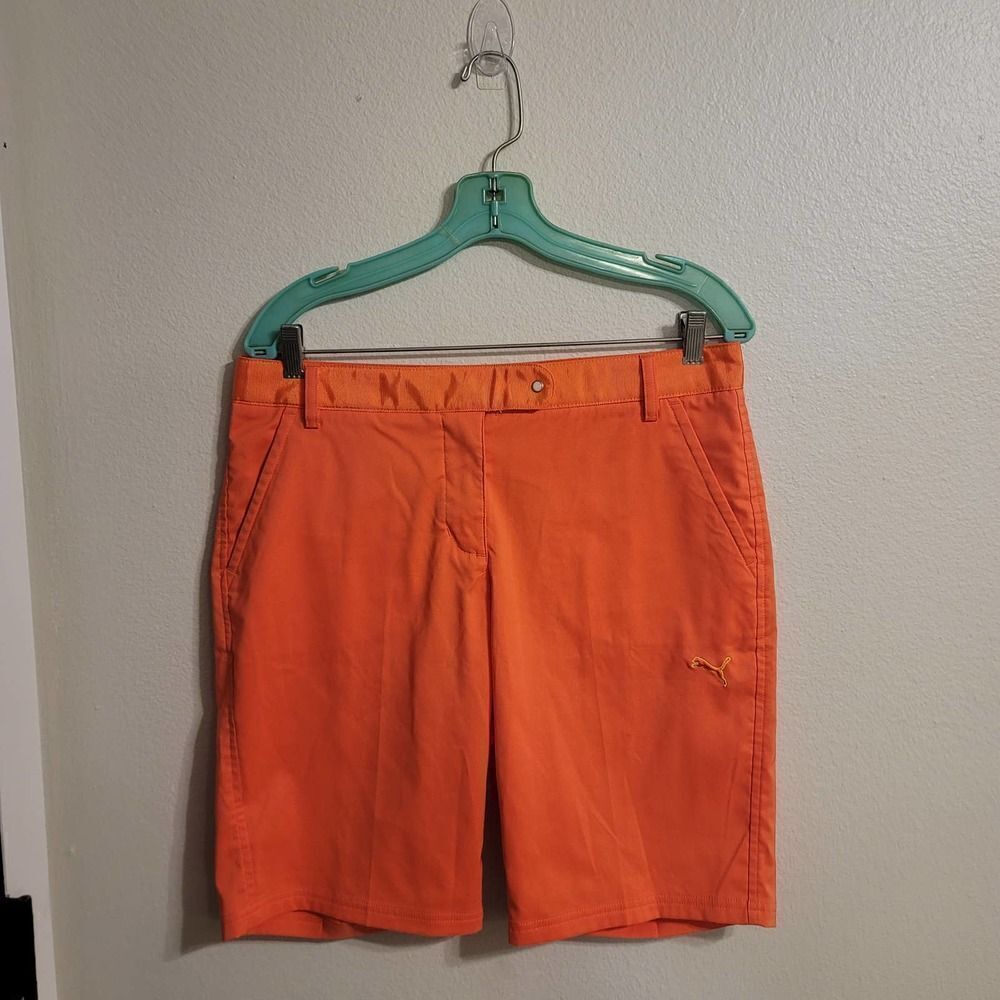 Puma Hot Coral Burmuda Golf Shorts Sz 8